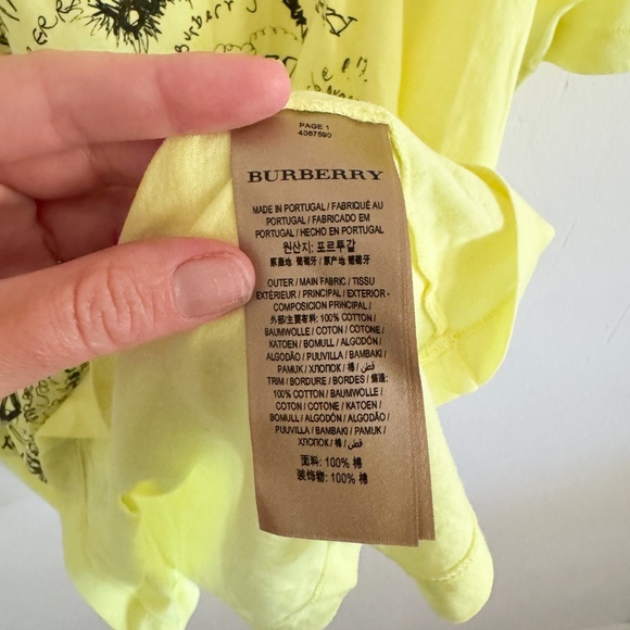 Burberry Yellow Rydon Scribble Graphic Crew T-Shirt M - Picture 6 of 7